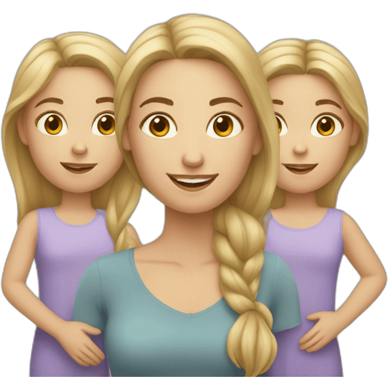 caucasian woman with two daughters emoji