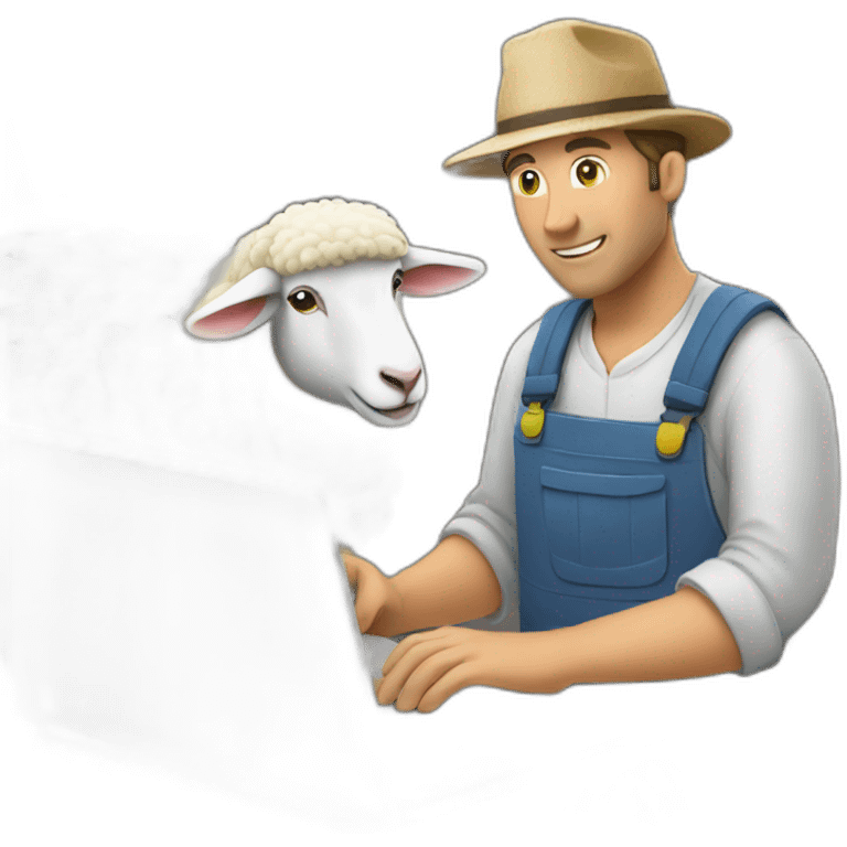 farmer-with-sheep-at-laptop emoji