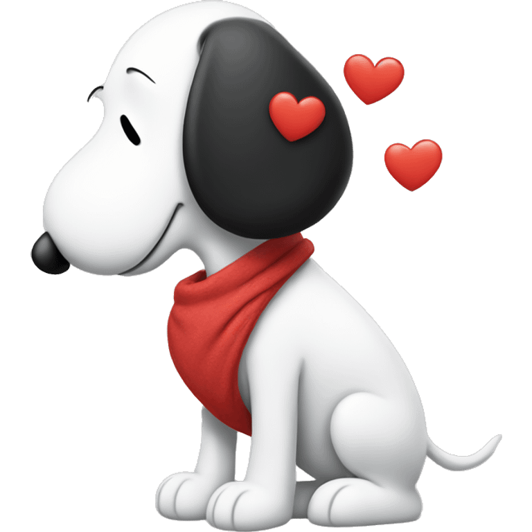 snoopy with heart  emoji