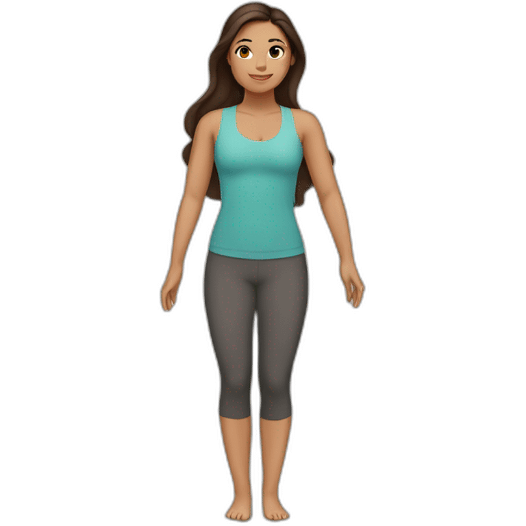 Latina girl brunette hair in Tadasana yoga emoji