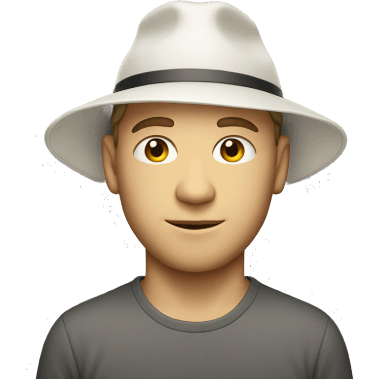 white guy with a hat backwards emoji