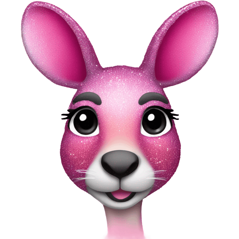 Pink ombre kangaroo with glitter emoji