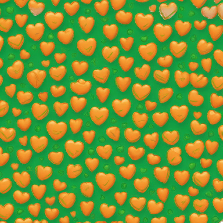 orange and green heart emoji