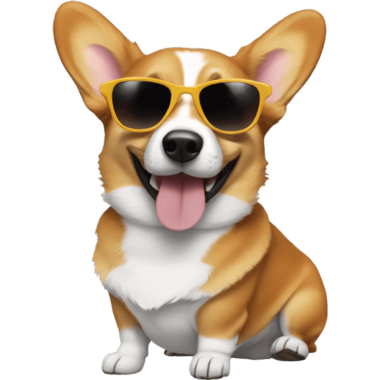 corgi wearing sunglasses  emoji