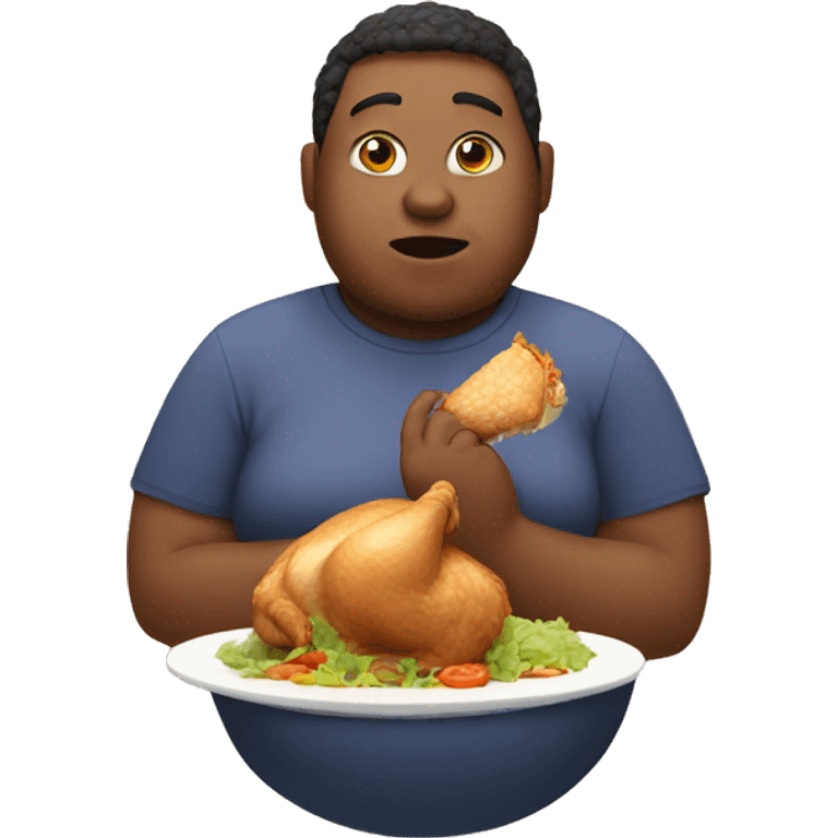 Fat person eating chicken emoji