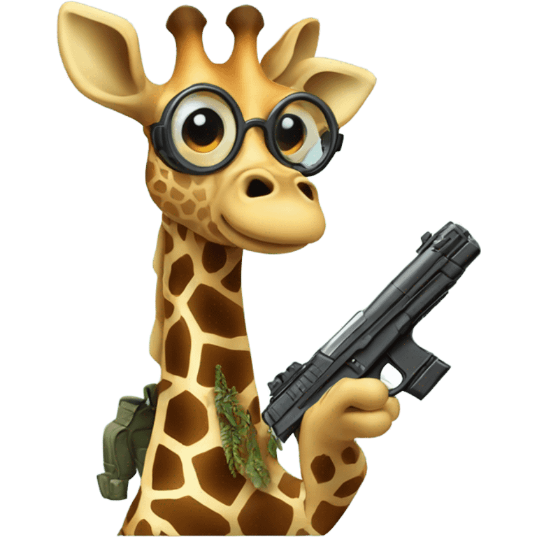 Giraffe with gun emoji