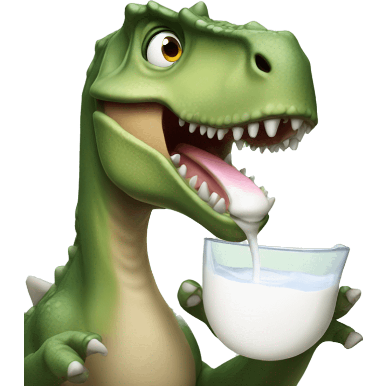 Dinosaur giving milk emoji