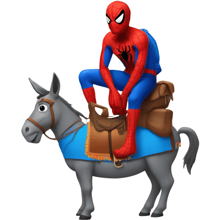 spiderman riding a donkey emoji