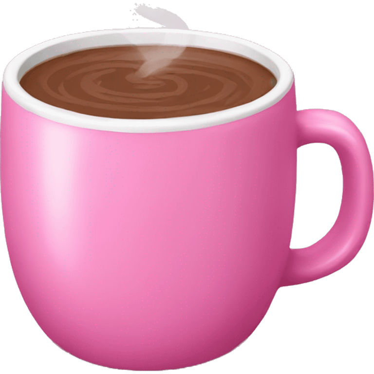 Pink mug with hot chocolate  emoji