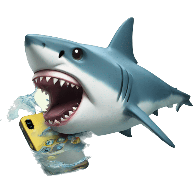 shark eating phone emoji