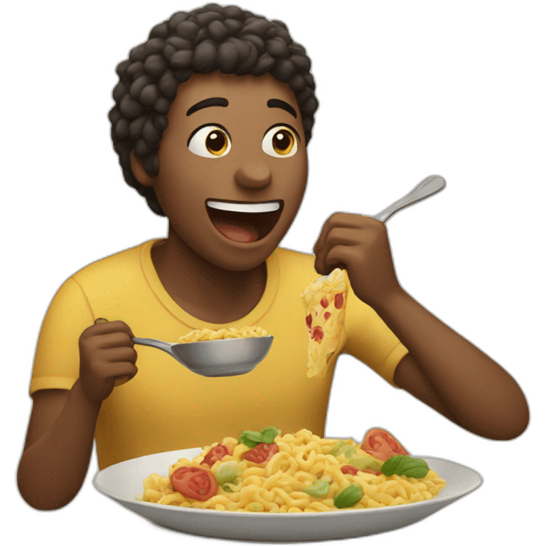 person eating food happy emoji