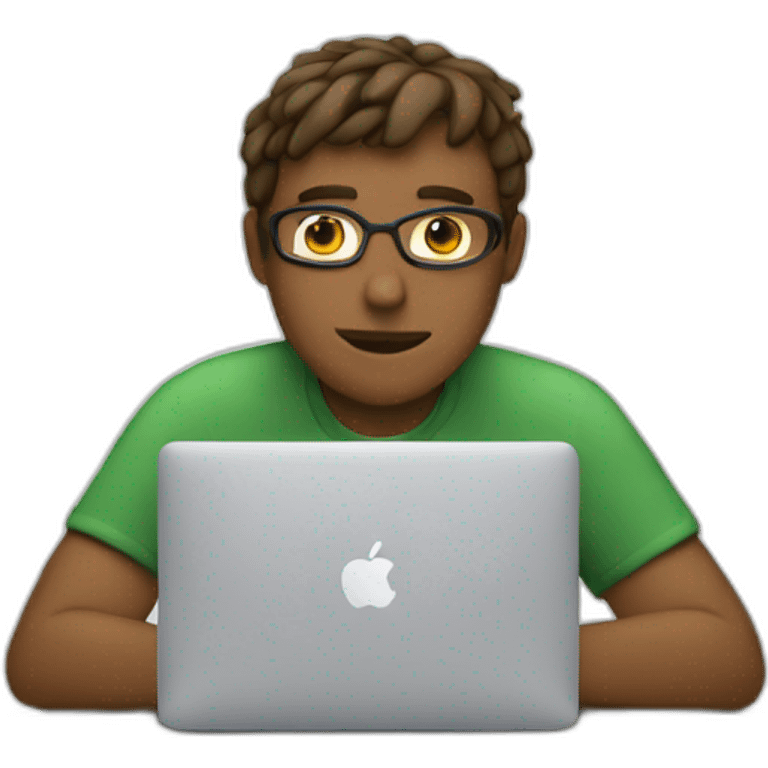 Guy coding on the macbook emoji