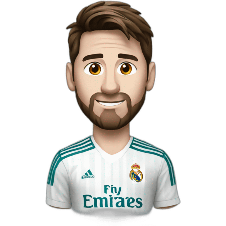 Messi wearing Real Madrid shirt emoji