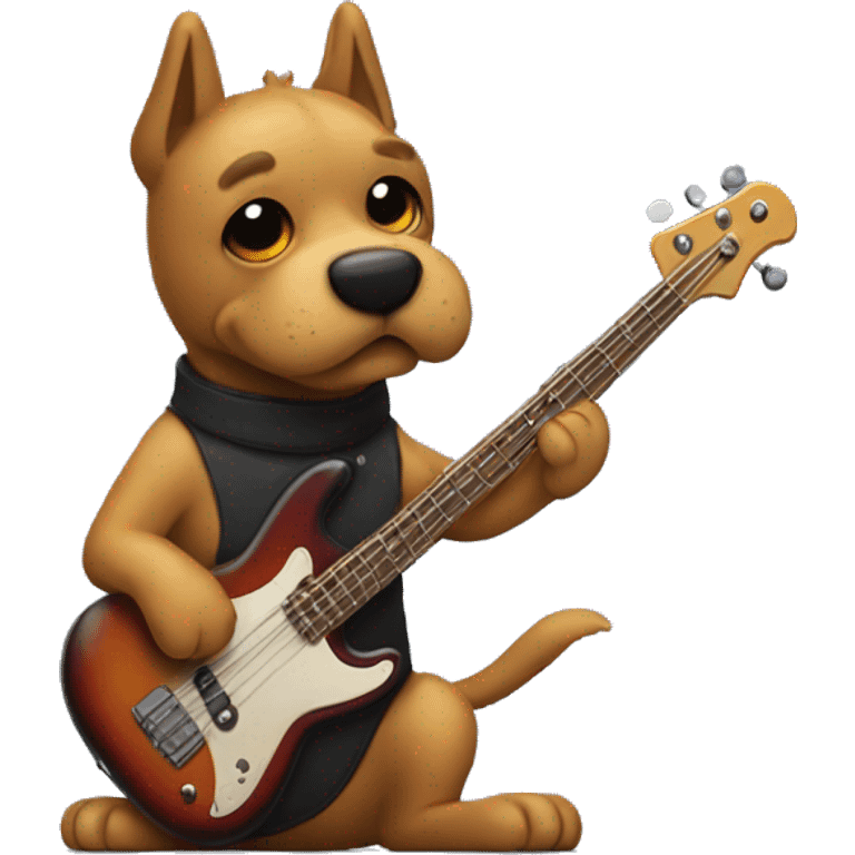 Dog playing bass guitar  emoji