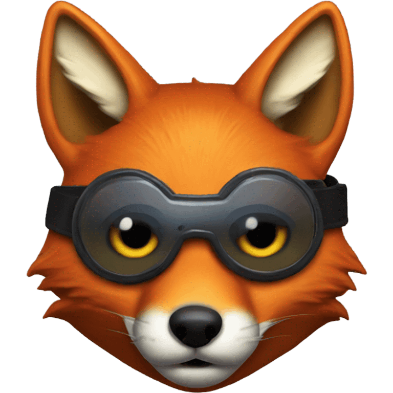 A red fox with an eyepatch animatronic  emoji