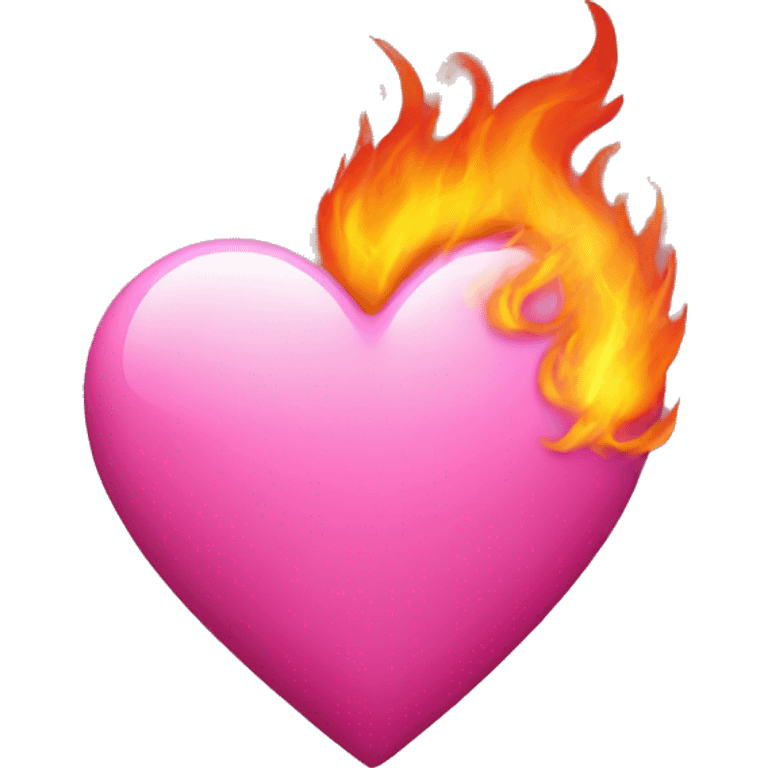 Pink heart on fire emoji