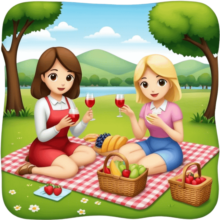 Picnic with women's emoji