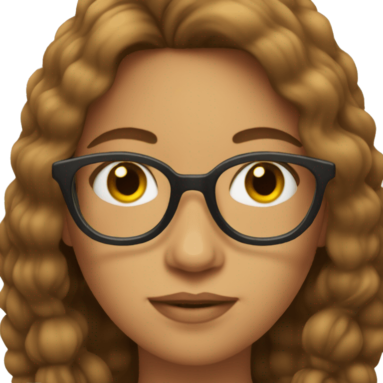 a queen with glasses and long brown hair emoji