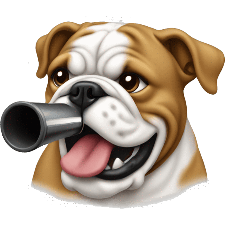 Bulldogs blowing a whistle. emoji