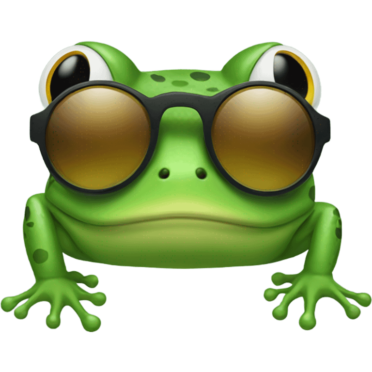 Frog with. sunglasses emoji