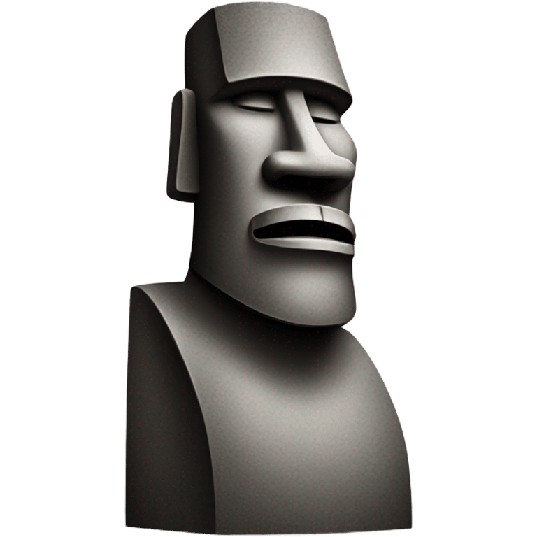 moai statue looking left performing hat tipping gesture emoji