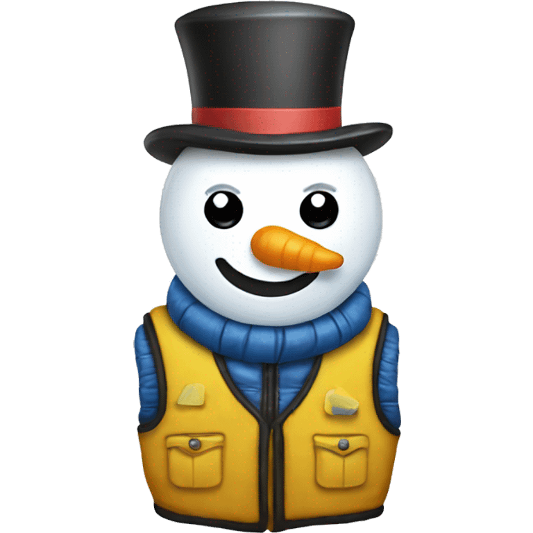 light bulb snowman with vest emoji