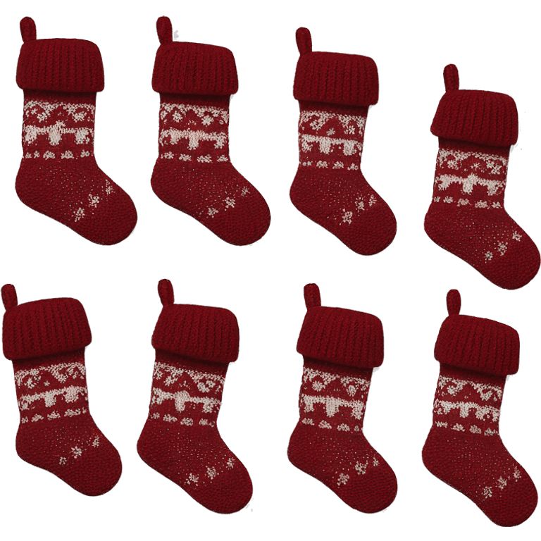 Wine red knit Christmas stocking emoji