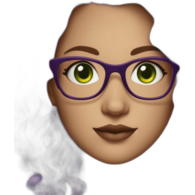 curvy-white-woman-purple-wavy-hair-green-eyes-square-glasses emoji