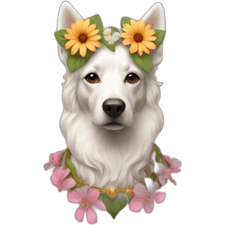 Flower goddess space dog emoji