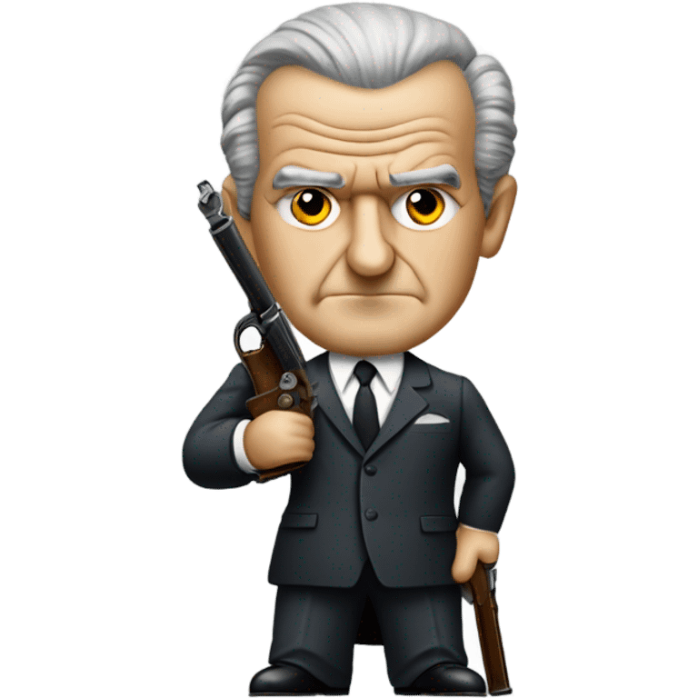 Lyndon B Johnson holding a Tommy gun emoji