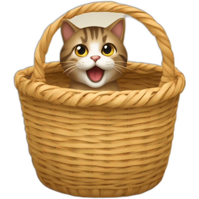 chat dans un panier emoji