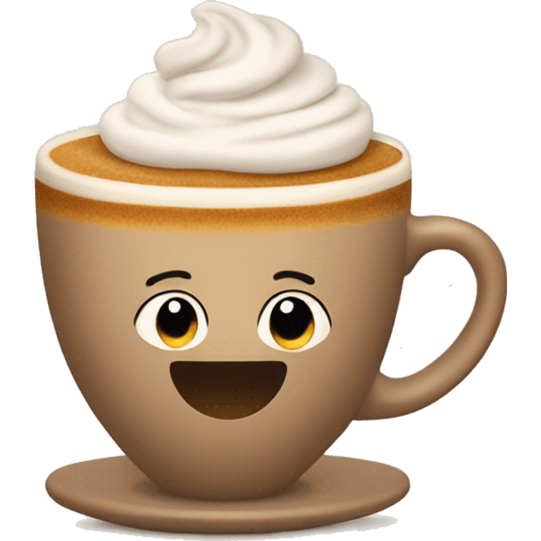 A cappuccino in a cute cup emoji