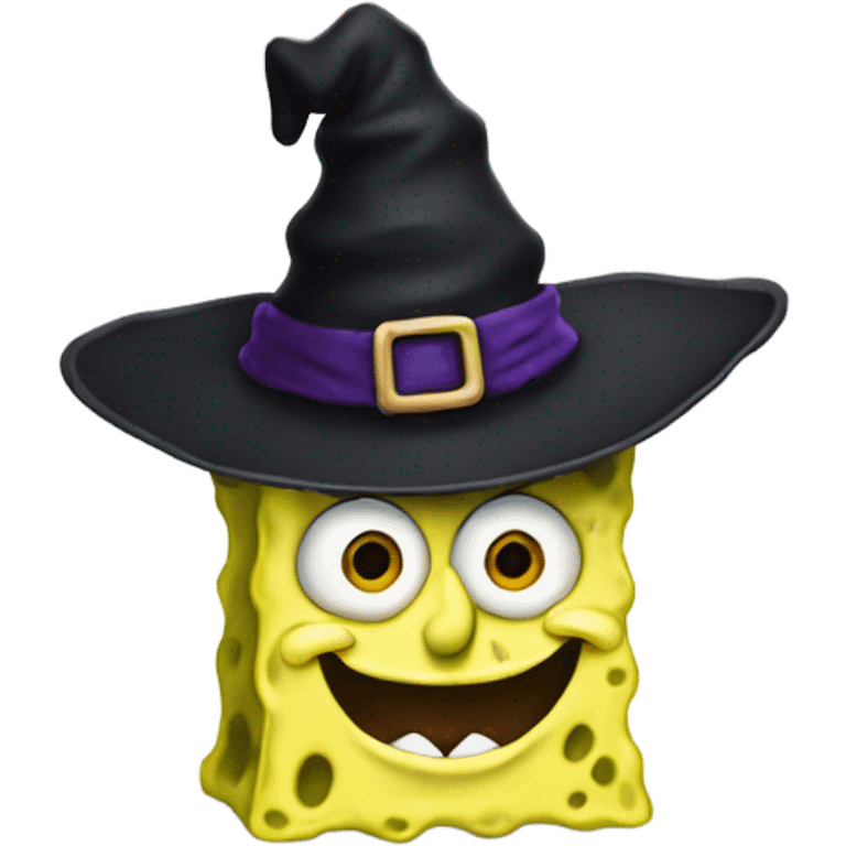 SpongeBob with a witch hat emoji