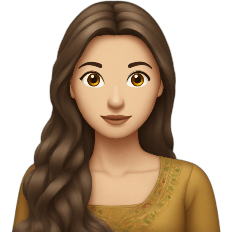 uzbekish lady in with long brown hair emoji