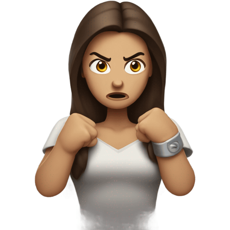 Super angry woman with brown hair emoji