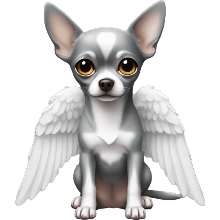 Grey chihuahua Angel  emoji