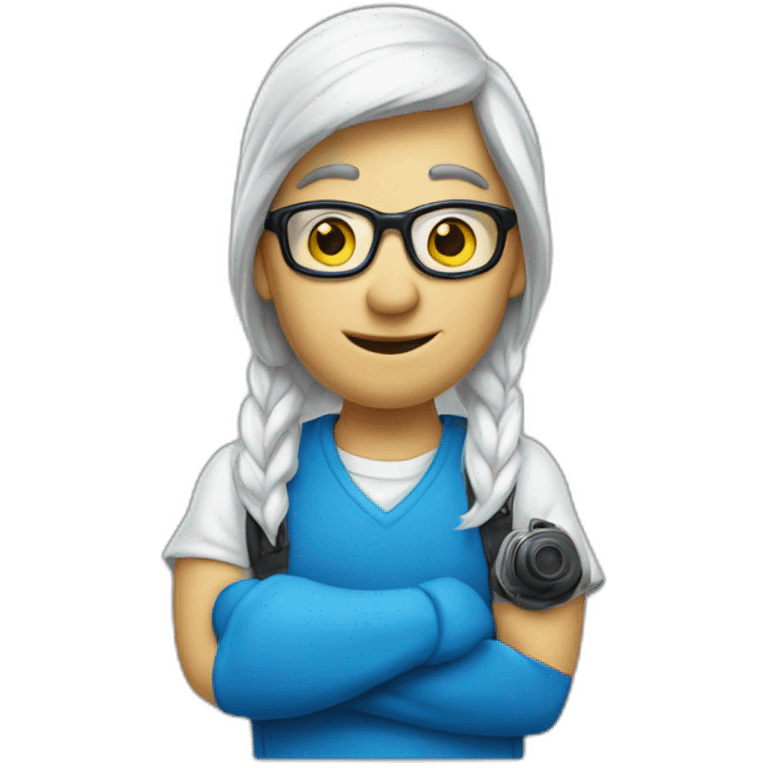 Smurf journalist emoji