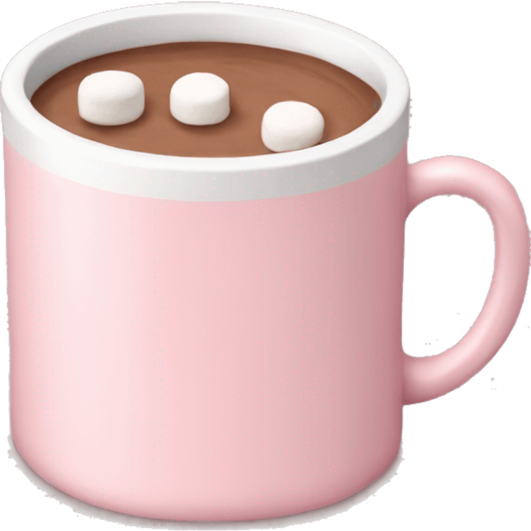 Light Pink mug of hot chocolate with marshmallows  emoji