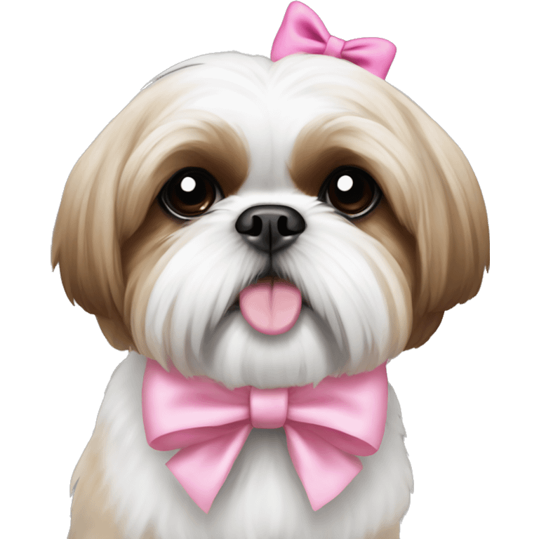 Shih tzu with pink bow emoji