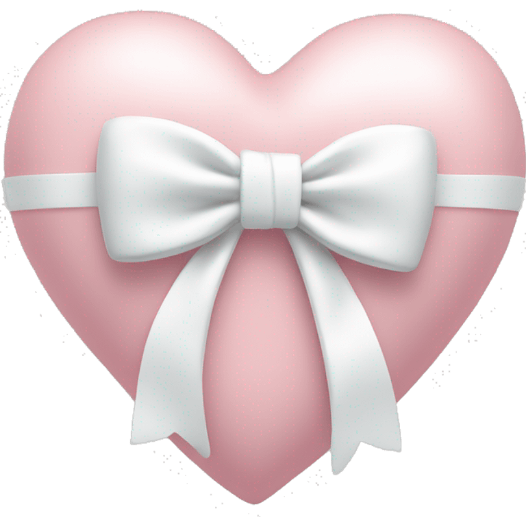 Pastel pink heart with white bow emoji