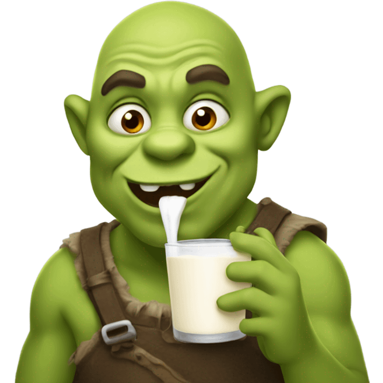 Ogre drinking milk emoji