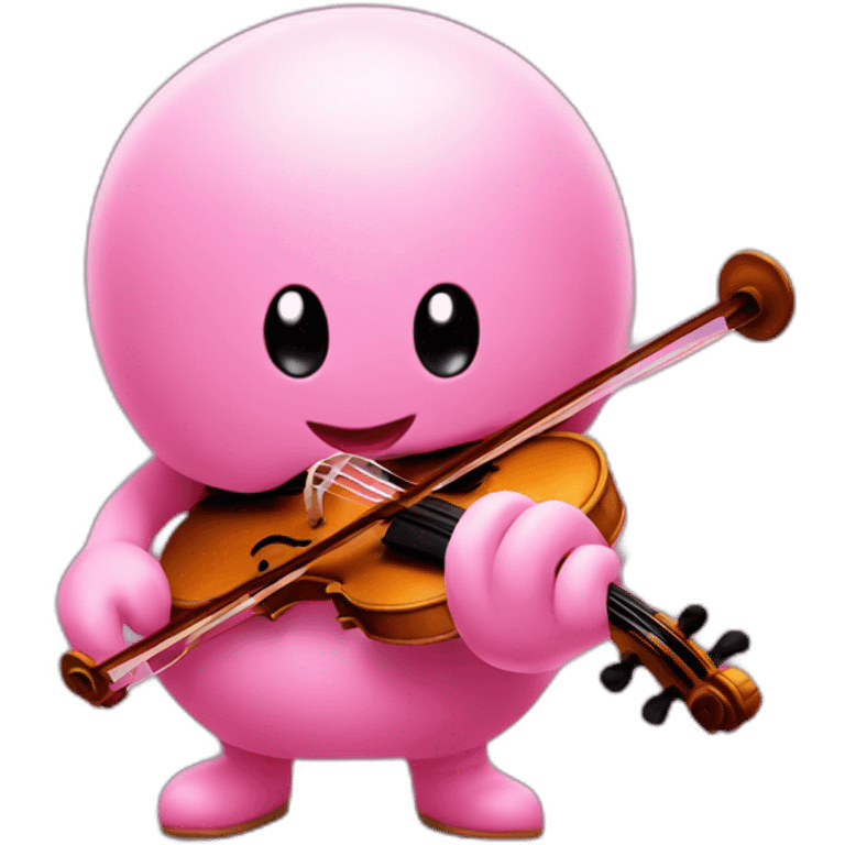 kirby plays a pink violin emoji