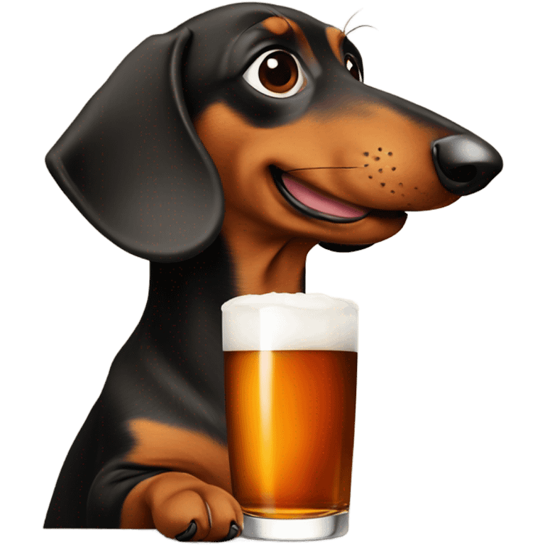 Dachshund drinking bourbon  emoji