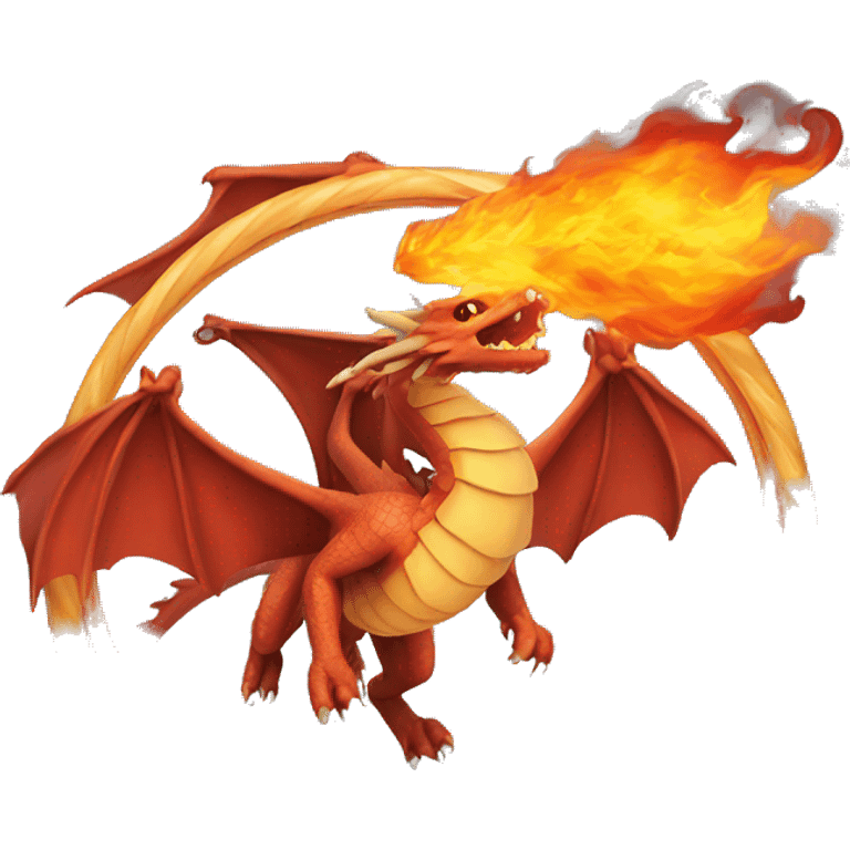 Dragon flying through a flaming hoop emoji