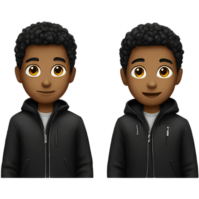 two boys in black jackets emoji