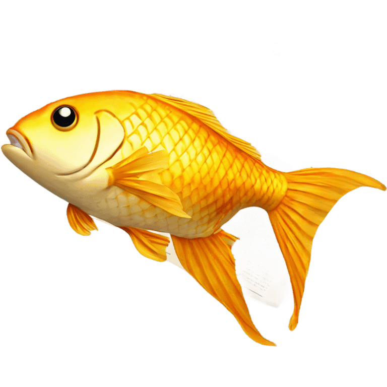 golden fish with a newspaper emoji