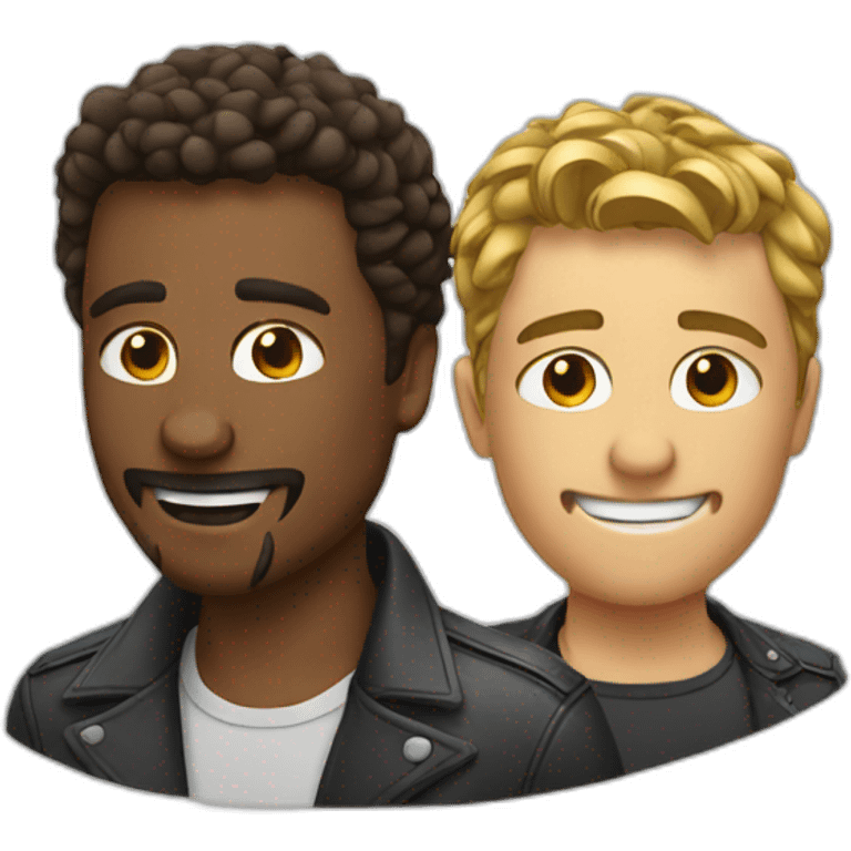 Two cool men having their hair cut emoji