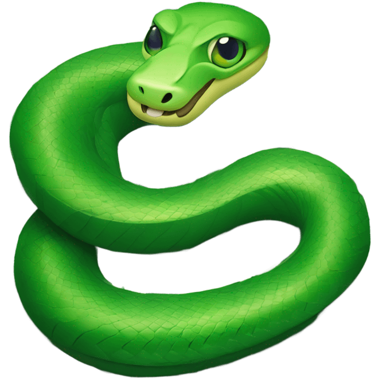 green Snake sitting on Money emoji