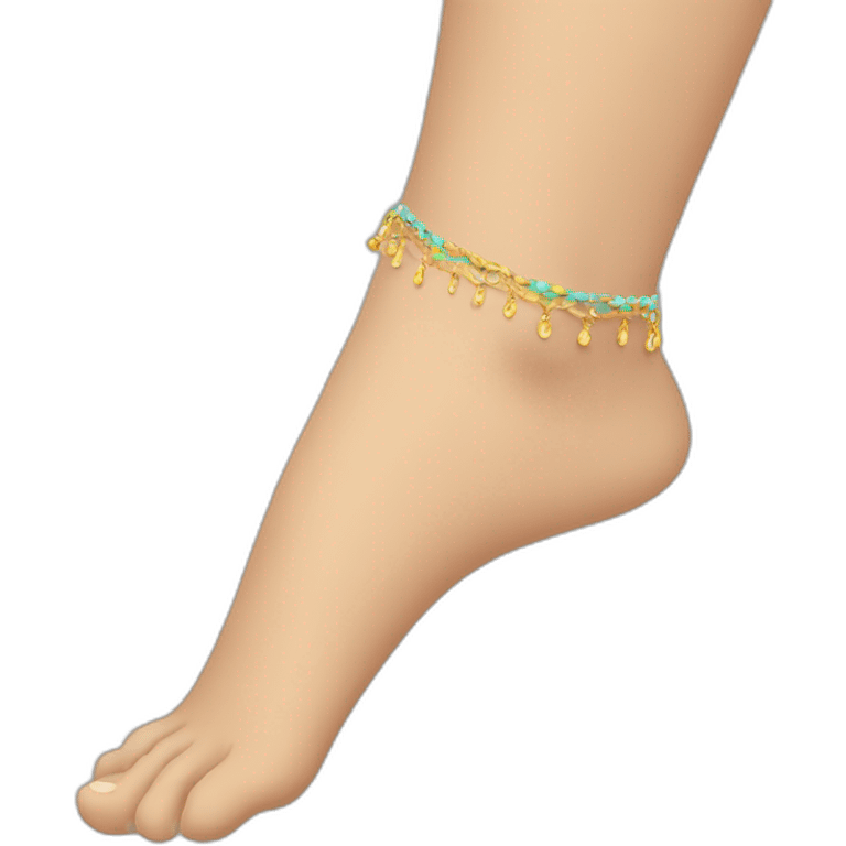 Anklet in foot emoji