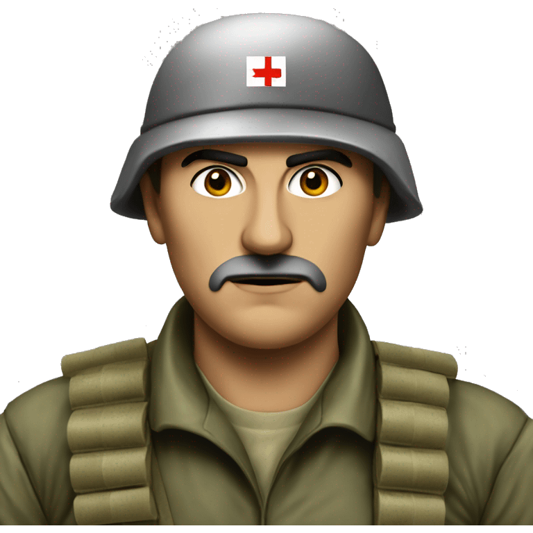 A serious Serbian resistance soldier 1990 emoji